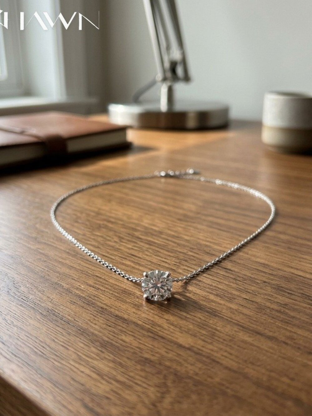 Mens Moissanite Solitaire Pendant Necklace 925 Silver